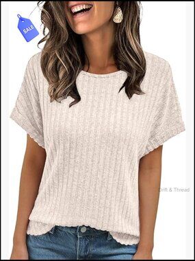 Short Sleeve Tunic Blouse, Soft Fabric, Business Casual, Spring Summer Top